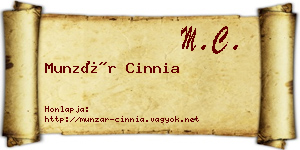 Munzár Cinnia névjegykártya